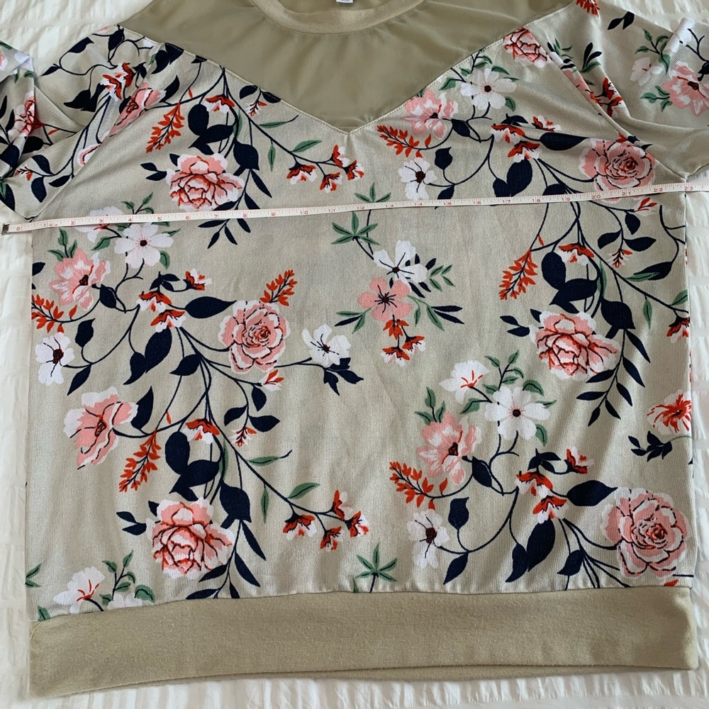 Lula Roe Floral & Mesh Top - Picture 10 of 16